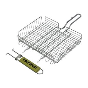 Решетка-гриль универсальная со съемной ручкой, картонный веер в подарок, 58(+5)x30x25x5,5