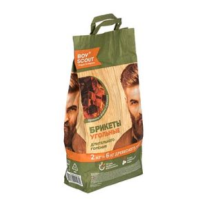 Брикеты угольные длительного горения 2 кг (форма брикетов - КУБИКИ)