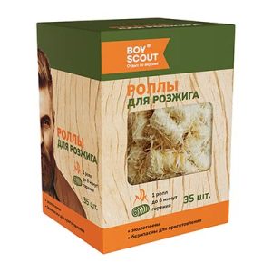 Роллы для розжига 35 шт. в колорбоксе с окном