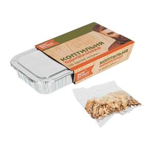 Коптильня одноразовая 20 х15 х 5 см ( в компл. ольховая щепа)