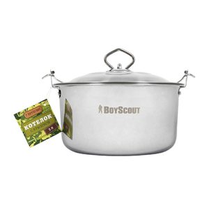 Котелок походный с крышкой, НЕРЖАВЕЮЩАЯ СТАЛЬ, 3л