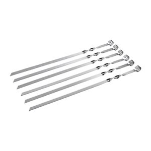 Набор плоских шампуров 60 см из НЕРЖАВЕЮЩЕЙ СТАЛИ, 6 шт в коробке ПВХ