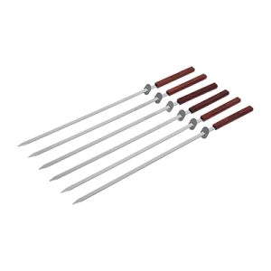 Набор плоских шампуров 55 см с деревянными ручками с кольцами, 6 шт в упаковке