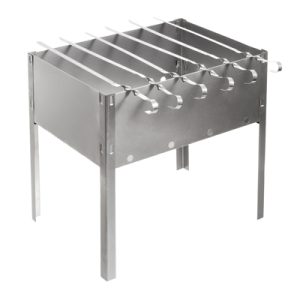 Мангал 35 х 25 х 35 см, сборный + 6 шампуров (нерж.), в термопленке