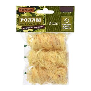 Роллы для розжига мангалов, барбекю, каминов и печей со спичкой 3 шт. в уп