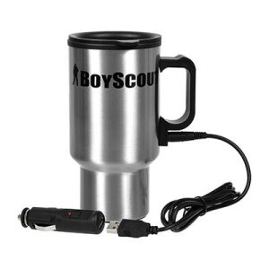 Термокружка автомобильная 450 мл, нержавеющая сталь, 12В + USB